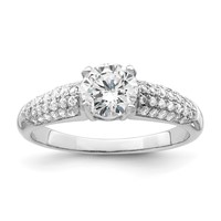 Brilliant Embers Sterling Silver Rhodium-plated 53 Stone Micro Pav‚ CZ Ring view 1