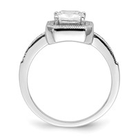 Brilliant Embers Sterling Silver Rhodium-plated 37 Stone Halo Micro Pavé CZ Ring view 2