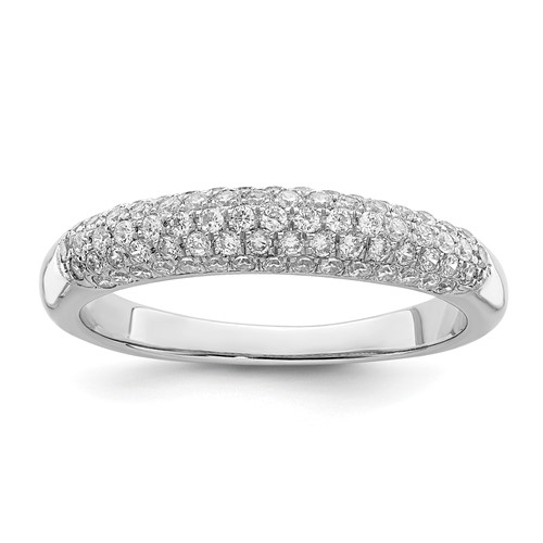 Brilliant Embers Sterling Silver Rhodium-plated 79 stone Micro Pav? CZ Ring