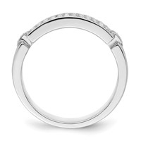 Brilliant Embers Sterling Silver Rhodium-plated 40 Stone Micro Pav‚ CZ Ring view 2