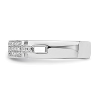 Brilliant Embers Sterling Silver Rhodium-plated 40 Stone Micro Pav‚ CZ Ring view 3