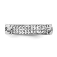 Brilliant Embers Sterling Silver Rhodium-plated 40 Stone Micro Pav‚ CZ Ring view 5