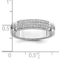 Brilliant Embers Sterling Silver Rhodium-plated 40 Stone Micro Pav‚ CZ Ring view 4