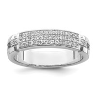 Brilliant Embers Sterling Silver Rhodium-plated 40 Stone Micro Pav‚ CZ Ring view 1