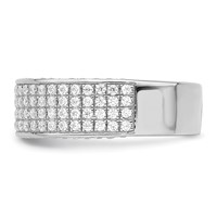 Brilliant Embers Sterling Silver Rhodium-plated 142 Stone Micro Pavé CZ Ring view 3