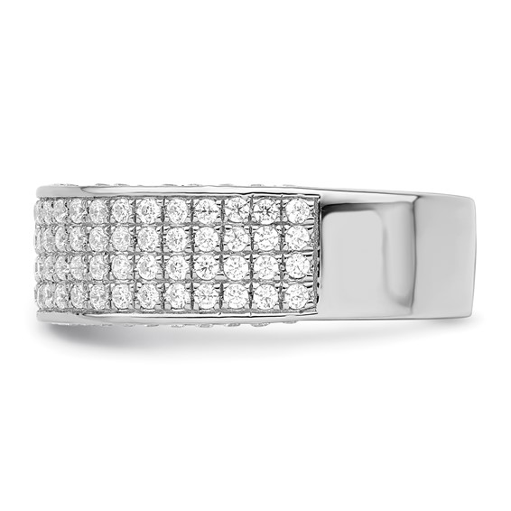 Brilliant Embers Sterling Silver Rhodium-plated 142 Stone Micro Pavé CZ Ring