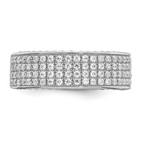 Brilliant Embers Sterling Silver Rhodium-plated 142 Stone Micro Pavé CZ Ring view 5