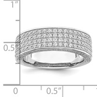 Brilliant Embers Sterling Silver Rhodium-plated 142 Stone Micro Pavé CZ Ring view 4