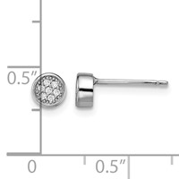 Brilliant Embers Sterling Silver Rhodium-plated 14 Stone Micro Pavé CZ Polished Post Earrings view 4