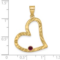 SSilver Gold-plated 1 Birthstone Heart Pendant with SSilver Bezel Family view 5