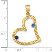 SSilver Gold-plated 2 Birthstone Heart Pendant with SSilver Bezel Family view 3