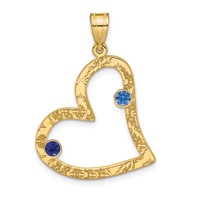 SSilver Gold-plated 2 Birthstone Heart Pendant with SSilver Bezel Family view 2