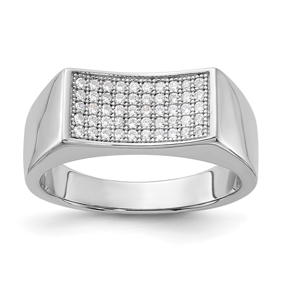 Brilliant Embers Sterling Silver Polished CZ Ring