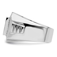 Brilliant Embers Sterling Silver Rhodium-plated 89 Stone Micro Pavé CZ Polished Men's Ring view 3