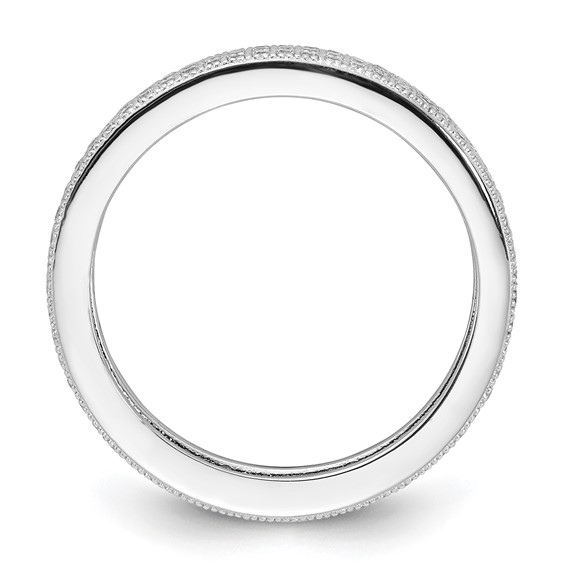 Sterling Silver Brilliant Embers Triple CZ Row Ring