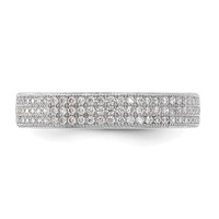 Sterling Silver Brilliant Embers Triple CZ Row Ring view 3