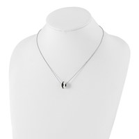 True Fire Sterling Silver White Enamel & Black CZ Bead Necklace view 3