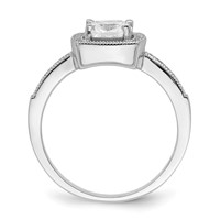 Brilliant Embers Sterling Silver Rhodium-plated 37 Stone Halo Micro Pavé CZ Ring view 2