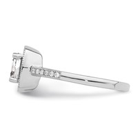 Brilliant Embers Sterling Silver Rhodium-plated 37 Stone Halo Micro Pavé CZ Ring view 3