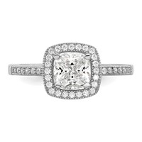 Brilliant Embers Sterling Silver Rhodium-plated 37 Stone Halo Micro Pavé CZ Ring view 5