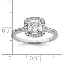 Brilliant Embers Sterling Silver Rhodium-plated 37 Stone Halo Micro Pavé CZ Ring view 4