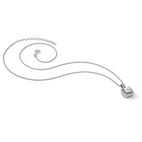 Brilliant Embers Sterling Silver Rhodium-plated 35 Stone Halo Micro Pavé CZ Necklace with 2 Inch Extender, 18" view 4
