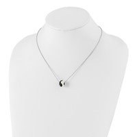 True Fire Sterling Silver White Enamel & CZ Bead Necklace view 3