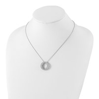 Sterling Silver & CZ Brilliant Embers Circle Necklace view 4