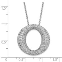 Sterling Silver & CZ Brilliant Embers Circle Necklace view 3