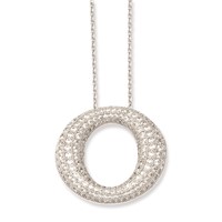 Sterling Silver & CZ Brilliant Embers Circle Necklace view 2