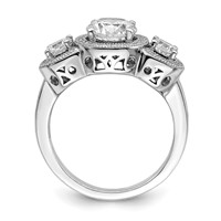 Brilliant Embers Sterling Silver Rhodium-plated 50 Stone Micro Pavé CZ Ring view 2