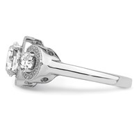 Brilliant Embers Sterling Silver Rhodium-plated 50 Stone Micro Pavé CZ Ring view 3