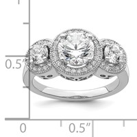 Brilliant Embers Sterling Silver Rhodium-plated 50 Stone Micro Pavé CZ Ring view 4