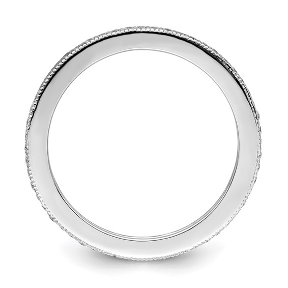 Brilliant Embers Sterling Silver Rhodium-plated 60 Stone Micro Pavé CZ Ring