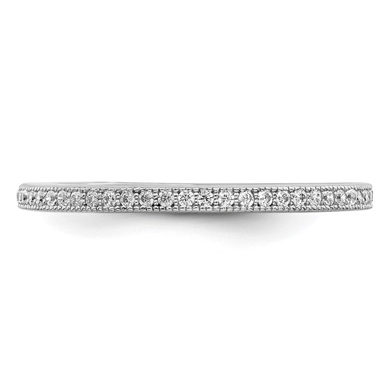 Brilliant Embers Sterling Silver Rhodium-plated 60 Stone Micro Pavé CZ Ring