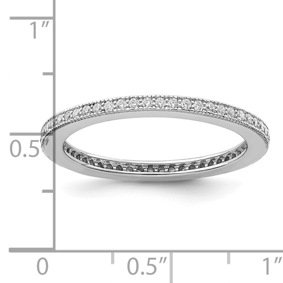 Brilliant Embers Sterling Silver Rhodium-plated 60 Stone Micro Pavé CZ Ring