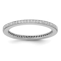 Brilliant Embers Sterling Silver Rhodium-plated 60 Stone Micro Pavé CZ Ring view 1