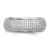 SS Rhodium-Plated CZ Brilliant Embers Ring view 3