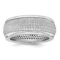 SS Rhodium-Plated CZ Brilliant Embers Ring view 1