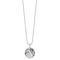 Brilliant Embers Sterling Silver Rhodium-plated 118 Stone Micro Pavé Black and White CZ Necklace with 2 Inch Extender, 18" view 2