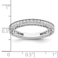 Brilliant Embers Sterling Silver Rhodium-plated 59 Stone Micro Pavé CZ Ring view 4