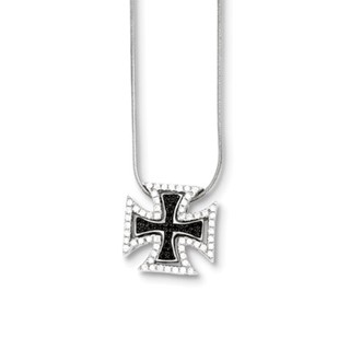 Sterling Silver & CZ Crosses Necklace