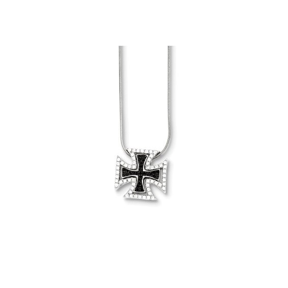 Sterling Silver & CZ Crosses Necklace
