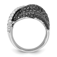 Sterling Silver Black & Clear CZ Ring view 2