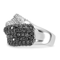 Sterling Silver Black & Clear CZ Ring view 4