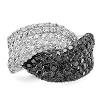 Sterling Silver Black & Clear CZ Ring view 5