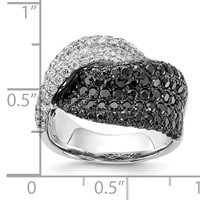 Sterling Silver Black & Clear CZ Ring view 3