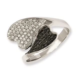 Sterling Silver & CZ Brilliant Embers Hearts Ring