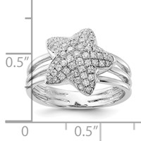 Sterling Silver & CZ Star Ring view 3