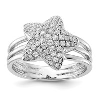 Sterling Silver & CZ Star Ring view 1